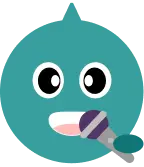 마이크를 들고 있는 디무빈 일러스트