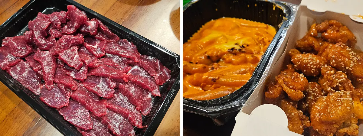 디무빈의 최애 배달음식들 - 육사시미와 떡볶이 닭강정