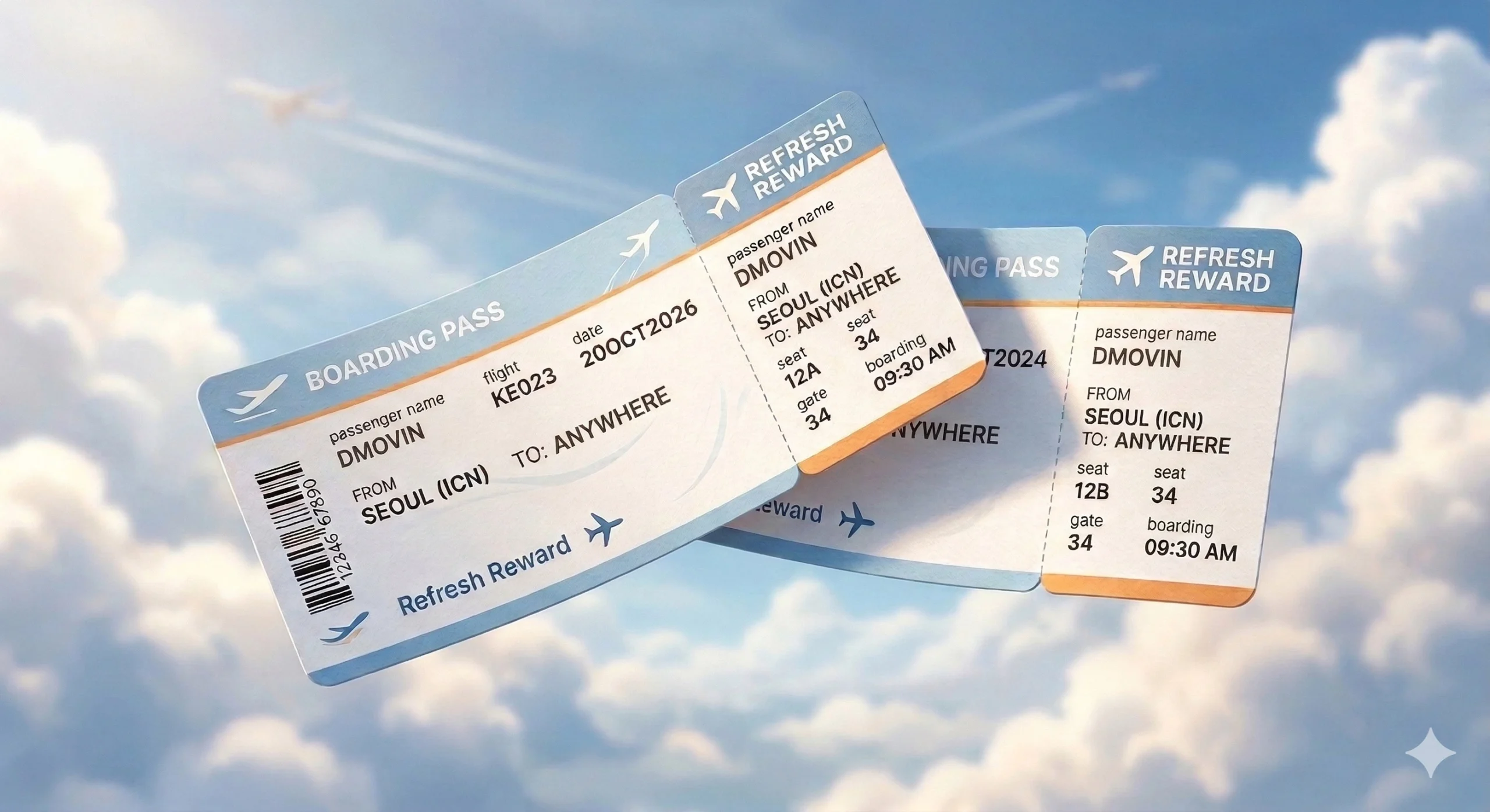 하늘에서 날리는 비행기표 